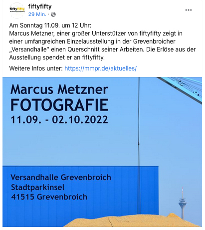fiftyfifty post zur Fotografie-Ausstellung von Marcus Metzner